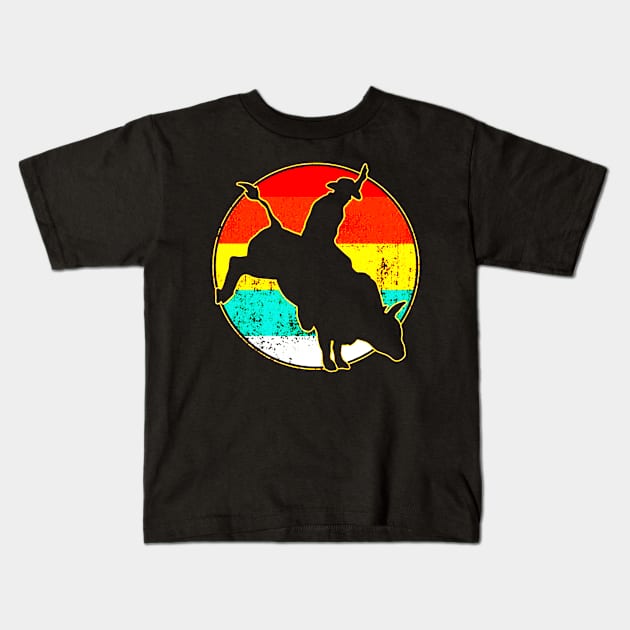 Bull Riding Kids T-Shirt by emilycatherineconley